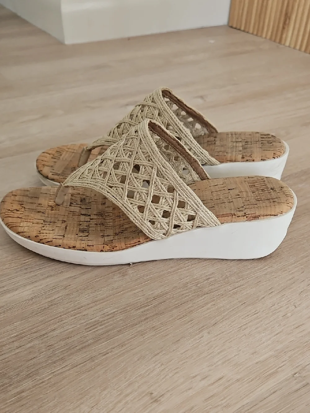 Aerosoles Woven Raffia Slide Sandals in Natural - Picture 2 of 4